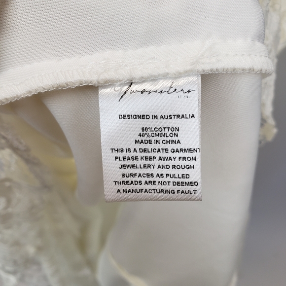 Two Sisters the Label Reyna White Dress midi lace size 4 - Picture 12 of 14
